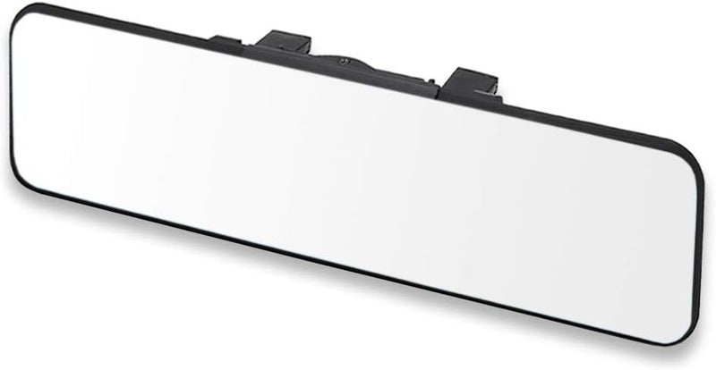 SkycropHD Car Interior Large Rear View Mirror, Clip on Wide Angle Panoramic Rearview Mirror to Eliminate Blind Spots – Flat, White,11.2in (289mm) - Image 1